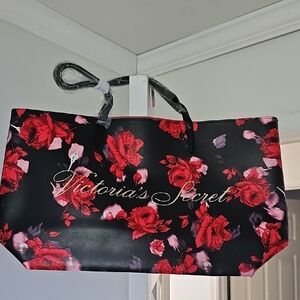 Victoria's Secret Black and Red Floral Totes
